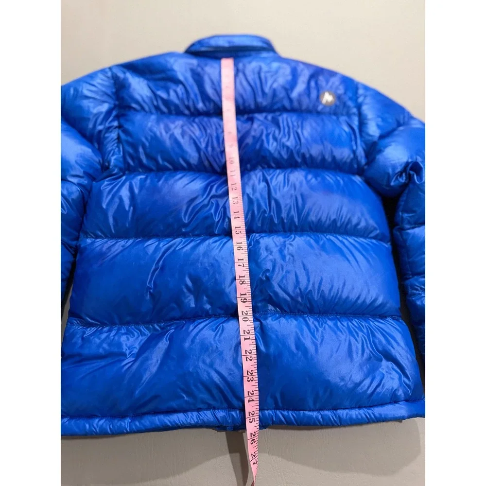 Marmot Puffer Jacket Mens S Blue Down Insulated Quilted Full Zip Outdoor